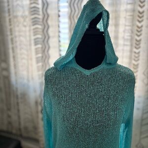 One Girl Who Light Blue Knit Top